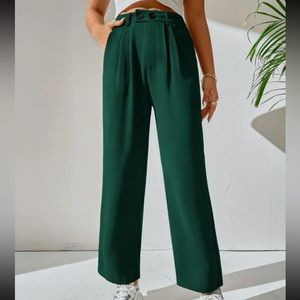 Shein petite high waisted dark green trousers women’s L 8/10
